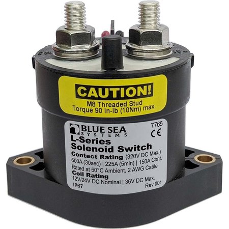 BLUE SEA SYSTEMS Blue Sea 7765 L-Series Solenoid Switch - 50A - 12/24V DC 7765